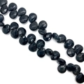 Perles facettées en onyx noir en forme de goutte pour création de bijoux 8x12mm - 8X12mm / Agate noire