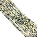Polished rectangle Dalmatian Jasper stone tube beads for DIY jewelry making - 4x13mm / Dalmatian Jasper