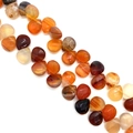 Perles en agate rouge naturelle en forme de cœur poli pour la création de bijoux DIY - 8X12mm / Agate rouge