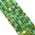 Polished green dragon vein agate round beads for DIY jewelry and necklaces - 6mm / Size 3