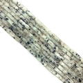 Polished K2 Jasper rectangle tube beads with blue spots for DIY jewelry making - 4x13mm / Azurite