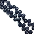 Polished blue goldstone teardrop beads for DIY jewelry making and necklace crafting - 10x12mm / Blue Sandstone
