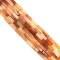 Polished natural carnelian tube beads 4x13mm for DIY jewelry necklace making - 4x13mm / Red Agate