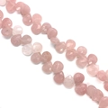 Perles de quartz rose taillées en gouttes d'eau pour la création de bijoux artisanaux - 8X12mm / Quartz rose