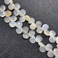 Perles de pierre naturelle facettées en forme de cœur blanc translucide pour bijoux - 8X12mm / Agate