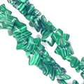 Macro view of green malachite striped star-shaped beads for DIY jewelry making - 15x15x7mm / Malachite