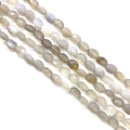 Gefacetteerde ovale kralen van natuursteen agaat in beige en paars voor DIY sieraden - Ongeveer 25 Stuks / Grijze Agaat