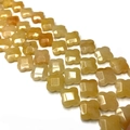Perles en pierre naturelle jaune trèfle à quatre feuilles pour bijoux DIY de qualité - Forme de Trèfle / Topaze / 14x14x6mm
