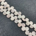 Polished natural rose quartz heart-shaped drop beads for DIY jewelry making - 10x12mm / Rose Quartz