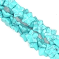 Perles en forme d'étoile turquoise avec texture marbrée et trou pour bijoux DIY - 15x15x7mm / Turquoise Bleue