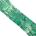 Rectangular green malachite stone beads in 4x13mm size for DIY jewelry making - 4x13mm / Malachite