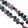 Perles gouttes facettées en pierre naturelle aux couleurs variées pour bijoux DIY - 8X12mm / Agate d'Inde