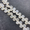 Translucent heart-shaped opal beads with blue fluorescence for DIY jewelry making - 10x12mm / Agate
