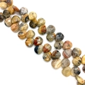 Perles en agate naturelle facettées en forme de goutte avec textures minérales uniques - 8X12mm / Agate Folle