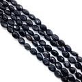 Gefacetteerde ovale zwarte onyx natuursteen kralen met witte aders voor DIY sieraden - Ongeveer 25 Stuks / Zwarte Bandagaat (6)