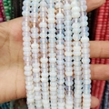 Abacus opal-style milky white translucent loose beads for DIY jewelry making - 4x6MM / Opal