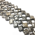 Perles en marbre naturel gris en forme de trèfle avec finition polie pour bijoux DIY - Forme de Trèfle / Pierre à Veine Grise (No. 18) / 14x14x6mm