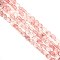 Gepolijste gefacetteerde roze aardbeienkwarts ovale kralen voor DIY sieraden maken - Ongeveer 25 Stuks / Rozenkwarts Stijl (8)