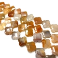 Perles en pierre naturelle forme trèfle à quatre feuilles avec textures d'agate - Forme de Trèfle / Agate Multicolore (No. 19) / 14x14x6mm