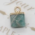 Square amazonite stone pendant with gold loop for DIY necklace making jewelry - Square (1003-T220518003) / US 5
