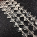 Perles de pierre naturelle facettées en forme de trèfle à quatre feuilles pour bijoux DIY - Forme de Trèfle / Cristal Transparent / 14x14x6mm