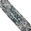 Polished rectangular natural spotted stone beads for DIY jewelry and necklace making - 4x13mm / Map Stone