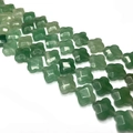 Perles trèfle en pierre naturelle verte facettée pour création de bijoux et colliers - Forme de Trèfle / Aventurine Verte / 14x14x6mm