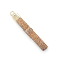 Rectangle natural stone pendant in brown turquoise texture with golden metal cap - Jasper
