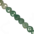 Cuentas de corazón de piedra natural verde con patrones geométricos para joyería DIY - 15x15x8mm (aprox. 14 cuentas) / Aventurina Verde