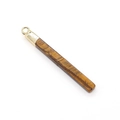 Rectangle tiger eye stone pendant with golden metal cap for DIY jewelry making - Tiger's Eye