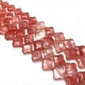Perles trèfle à quatre feuilles facettées en cristal rose pour bijoux DIY - Forme de Trèfle / Quartz Pastèque / 14x14x6mm