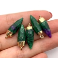 Vijf robijn-zoisiet hangers in kogelvorm met vergulde kapjes voor DIY-sieraden - Robijn Zoisiet