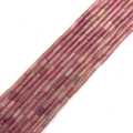 Ροζ χάντρες από φυσική πέτρα 2x4mm σε σχήμα σωλήνα για DIY κατασκευή κοσμημάτων - 2x4mm / Κόκκινη Πέτρα με Νερά Ξύλου