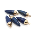 Vijfdelige set lapis lazuli hangers in kogelvorm met goudkleurige metalen oog - Kogelvormig / Lapis lazuli
