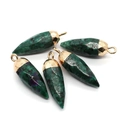 Natuurlijke groene steen hanger in kogelvorm met gouden kapje voor DIY sieraden - Robijn Zoisiet