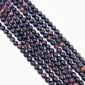 Perle tonde in pietra occhio di tigre viola naturale per la creazione di gioielli - 6mm / Rosso Porpora (N. 4)
