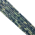 Polished natural Lemon Jade tube beads 4x13mm for DIY jewelry making in dark green and black - 4x13mm / No.33 Bird's Eye Stone