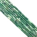 Natural light green tube-shaped gemstone beads for DIY necklace jewelry making - 4x13mm / No.34 ai-Jasper