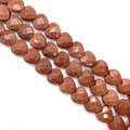 Gefacetteerde hartvormige goudsteen kralen voor DIY sieraden en halsketting maken - 10x10x5mm (ca. 20 stuks) / Goudzandsteen