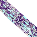 Rectangle tube imperial jasper beads in purple and sea blue mix for jewelry making - 4x13mm / No. 1 (Purple & Blue)