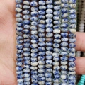 Blue and white sodalite rondelle beads with natural stone texture for DIY jewelry - 4x6mm Approx 96 Pcs / Blue Spot Stone