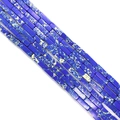Blue rectangular imperial jasper tube beads for DIY jewelry making with natural texture - 4x13mm / No. 2 (Royal Blue)
