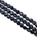 Polished black heart-shaped faceted stone beads for DIY jewelry making accessories - 10x10x5mm (Approx. 20 Pieces) / Black Agate