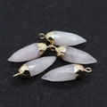 Gefacetteerde rozenkwarts hangers met gouden dop voor DIY sieraden maken - Rozenkwarts