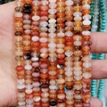 Strands of 4x6mm natural red agate rondelle spacer beads for DIY jewelry making - 4x6mm Approx 96 Pcs / Red Agate