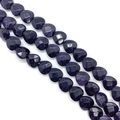 Faceted heart-shaped blue goldstone beads with galaxy glitter for DIY jewelry making - 10x10x5mm (Approx. 20 Pieces) / Blue Sandstone