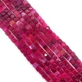 8mm square dragon vein agate loose beads in vibrant magenta pink for DIY jewelry - Square Beads / 8x8mm / Color 3 (Rose Red)