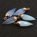 Set van vijf gefacetteerde opaliet hangers met gouden oogjes voor het maken van sieraden - Opaal