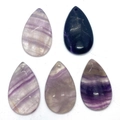 Fünf Amethyst-Anhänger in Tropfenform mit lila Streifen für DIY-Schmuckherstellung - Fluorit Set / 5 Stück/Packung