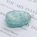 Pendentif en cristal bleu aqua irrégulier avec anneau argenté pour bijoux DIY - Rose bonbon